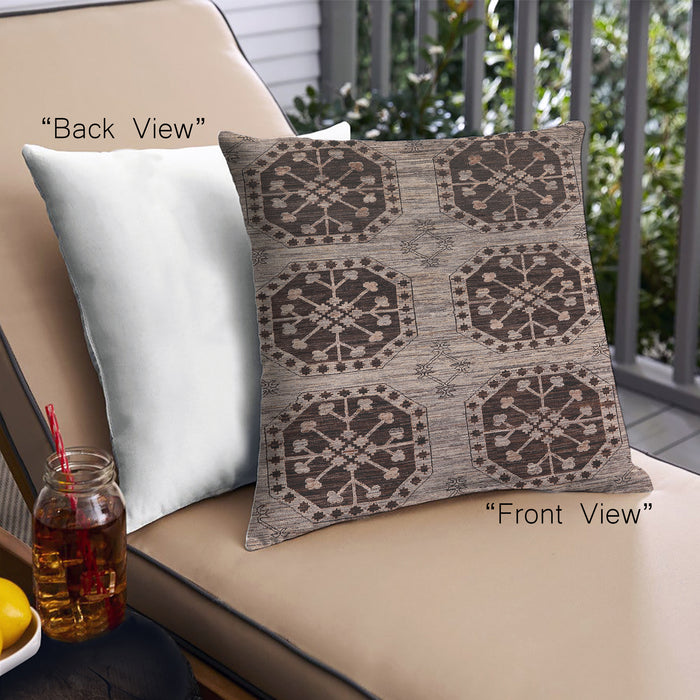 Front View of Mid-Century Modern Urban Square Red Throw Pillow, 18 inch by 18 inch, pwurb2279