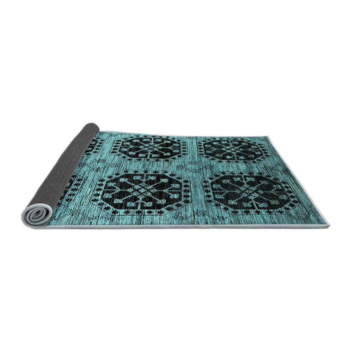 Sideview of Oriental Light Blue Industrial Rug, urb2279lblu