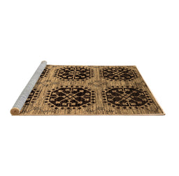 Sideview of Machine Washable Oriental Brown Industrial Rug, wshurb2279brn