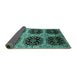 Sideview of Oriental Turquoise Industrial Rug, urb2279turq