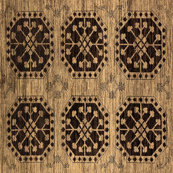 Square Oriental Brown Industrial Rug, urb2279brn