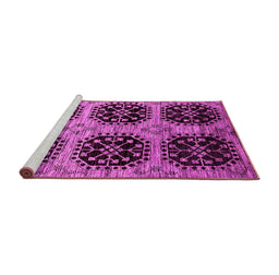 Sideview of Machine Washable Oriental Pink Industrial Rug, wshurb2279pnk