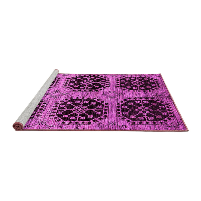 Sideview of Machine Washable Oriental Pink Industrial Rug, wshurb2279pnk