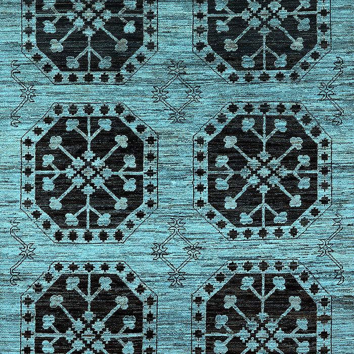 Machine Washable Oriental Light Blue Industrial Rug, wshurb2279lblu