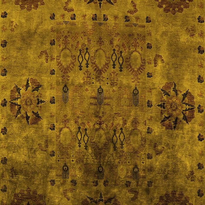 Machine Washable Oriental Yellow Industrial Rug, wshurb2280yw
