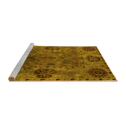 Sideview of Machine Washable Oriental Yellow Industrial Rug, wshurb2280yw