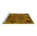 Sideview of Machine Washable Oriental Yellow Industrial Rug, wshurb2280yw