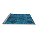 Sideview of Machine Washable Oriental Light Blue Industrial Rug, wshurb2280lblu