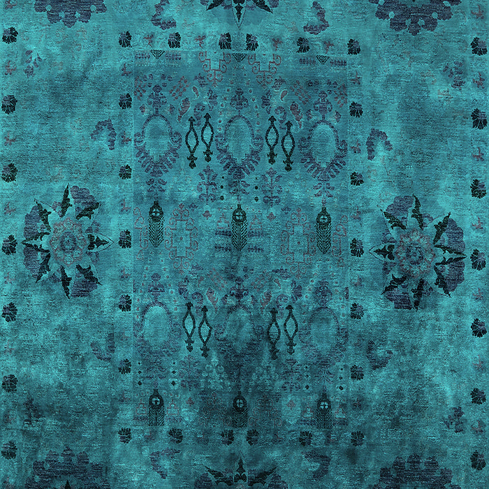 Machine Washable Oriental Turquoise Industrial Area Rugs, wshurb2280turq