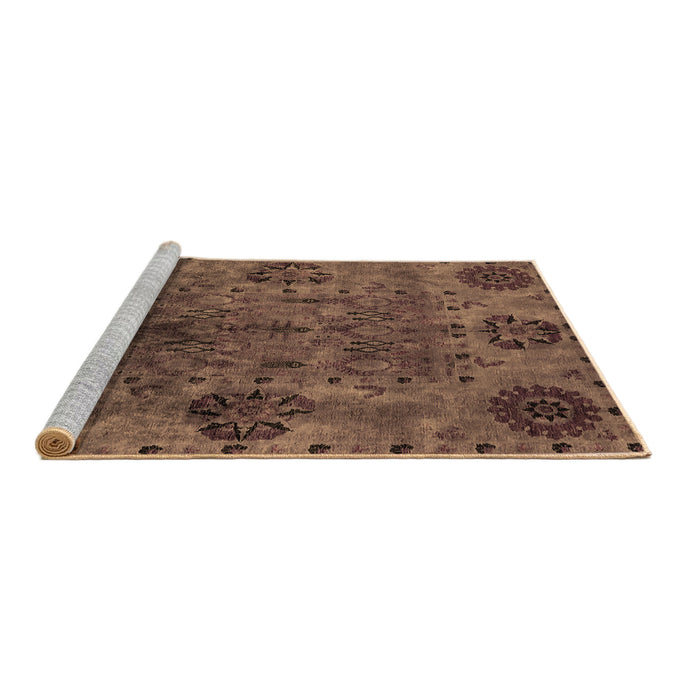 Sideview of Machine Washable Oriental Brown Industrial Rug, wshurb2280brn