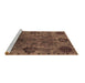 Sideview of Machine Washable Oriental Brown Industrial Rug, wshurb2280brn