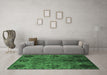 Machine Washable Oriental Emerald Green Industrial Area Rugs in a Living Room,, wshurb2280emgrn