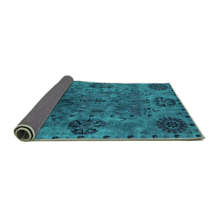 Sideview of Oriental Turquoise Industrial Rug, urb2280turq