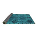 Sideview of Oriental Turquoise Industrial Rug, urb2280turq