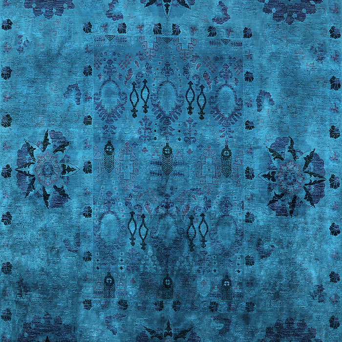 Machine Washable Oriental Light Blue Industrial Rug, wshurb2280lblu