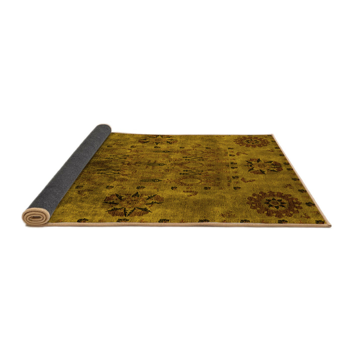 Sideview of Oriental Yellow Industrial Rug, urb2280yw