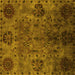 Square Machine Washable Oriental Yellow Industrial Rug, wshurb2280yw