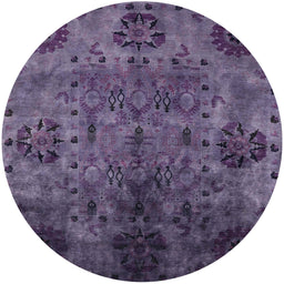 Round Machine Washable Industrial Modern Purple Haze Purple Rug, wshurb2280