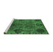 Sideview of Machine Washable Oriental Emerald Green Industrial Area Rugs, wshurb2280emgrn