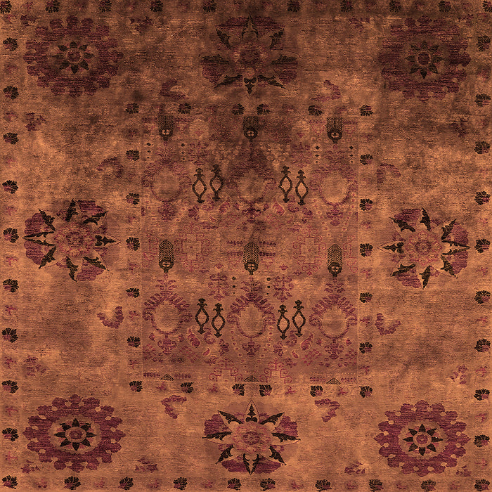 Square Oriental Orange Industrial Rug, urb2280org