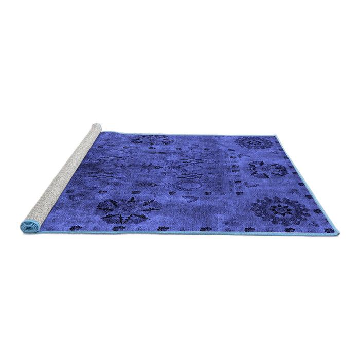 Sideview of Machine Washable Oriental Blue Industrial Rug, wshurb2280blu