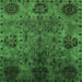 Square Machine Washable Oriental Green Industrial Area Rugs, wshurb2280grn