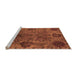 Sideview of Machine Washable Oriental Orange Industrial Area Rugs, wshurb2280org