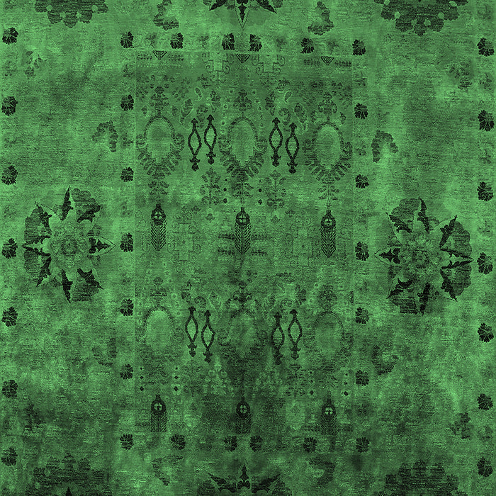 Machine Washable Oriental Emerald Green Industrial Area Rugs, wshurb2280emgrn