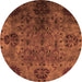 Round Oriental Orange Industrial Rug, urb2280org