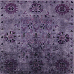 Square Machine Washable Industrial Modern Purple Haze Purple Rug, wshurb2280