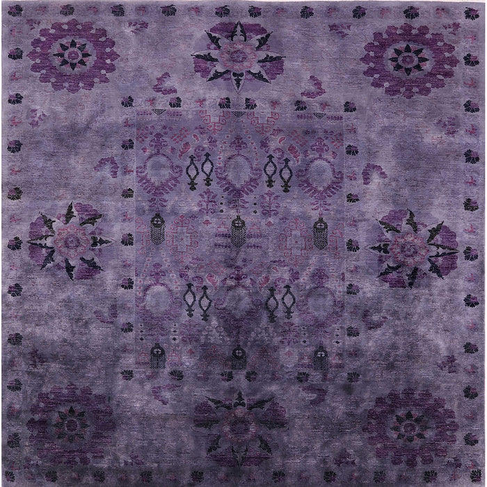 Square Machine Washable Industrial Modern Purple Haze Purple Rug, wshurb2280