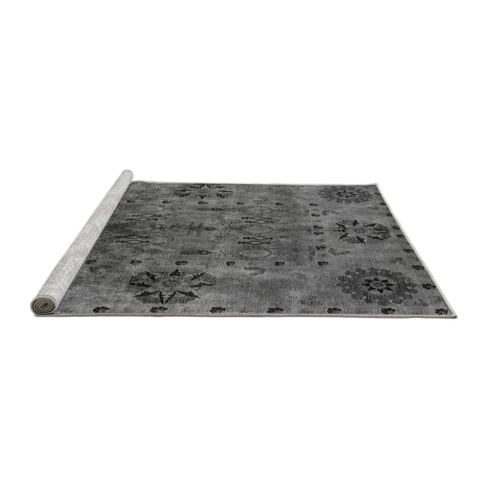Sideview of Machine Washable Oriental Gray Industrial Rug, wshurb2280gry