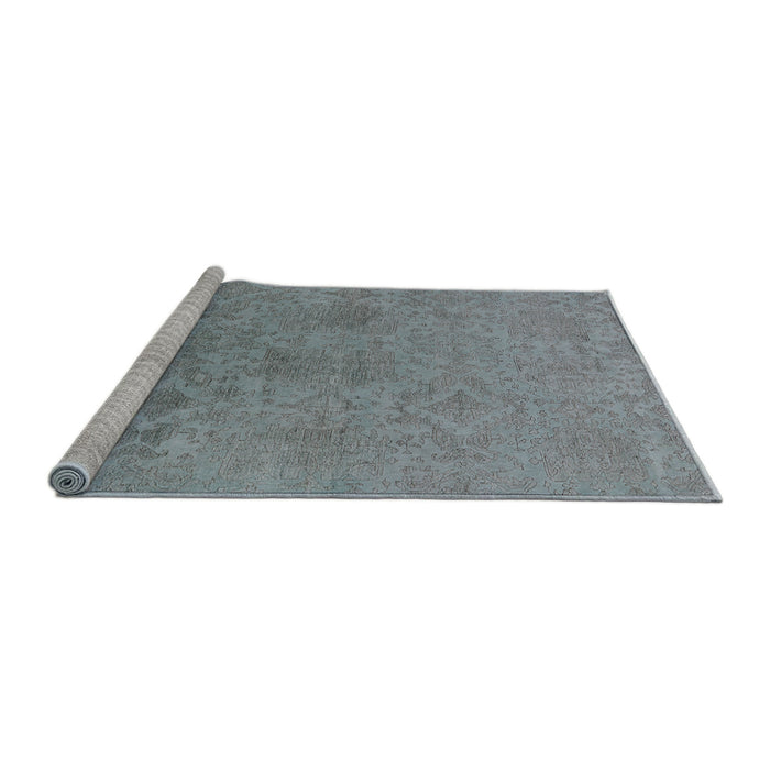 Sideview of Machine Washable Industrial Modern Columbia Blue Rug, wshurb2281
