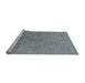 Sideview of Machine Washable Industrial Modern Columbia Blue Rug, wshurb2281