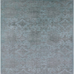 Square Machine Washable Industrial Modern Columbia Blue Rug, wshurb2281