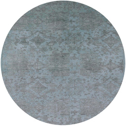 Round Machine Washable Industrial Modern Columbia Blue Rug, wshurb2281