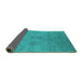 Sideview of Persian Turquoise Bohemian Rug, urb2281turq