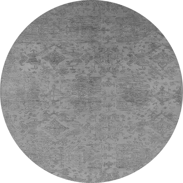 Round Machine Washable Persian Gray Bohemian Rug, wshurb2281gry
