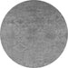 Round Machine Washable Persian Gray Bohemian Rug, wshurb2281gry