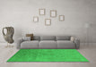 Machine Washable Persian Green Bohemian Area Rugs in a Living Room,, wshurb2281grn