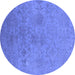 Round Persian Blue Bohemian Rug, urb2281blu