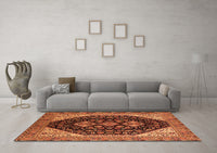 Machine Washable Oriental Orange Industrial Rug, wshurb2282org