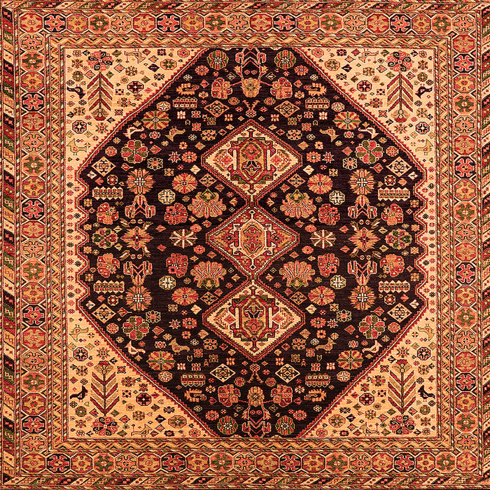 Square Oriental Orange Industrial Rug, urb2282org