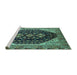 Sideview of Machine Washable Oriental Turquoise Industrial Area Rugs, wshurb2282turq