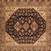 Square Machine Washable Oriental Brown Industrial Rug, wshurb2282brn