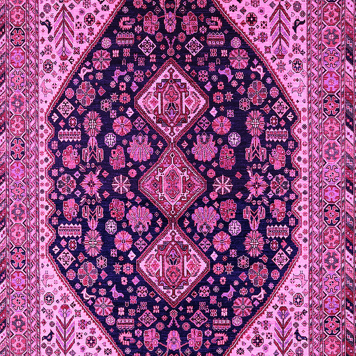 Machine Washable Oriental Pink Industrial Rug, wshurb2282pnk