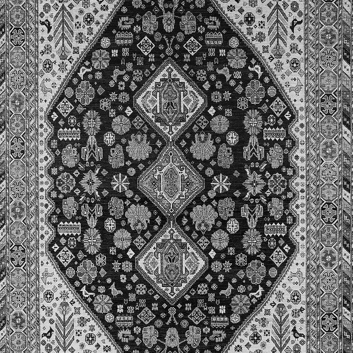 Machine Washable Oriental Gray Industrial Rug, wshurb2282gry
