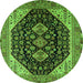 Round Oriental Green Industrial Rug, urb2282grn