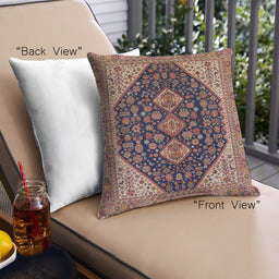 Front View of Mid-Century Modern Urban Square Camel Brown Throw Pillow, 18 inch by 18 inch, pwurb2282