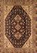 Machine Washable Oriental Brown Industrial Rug, wshurb2282brn